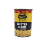 Tropical Sun	Butter Beans  Net wt. 400g. Drained wt. 240g