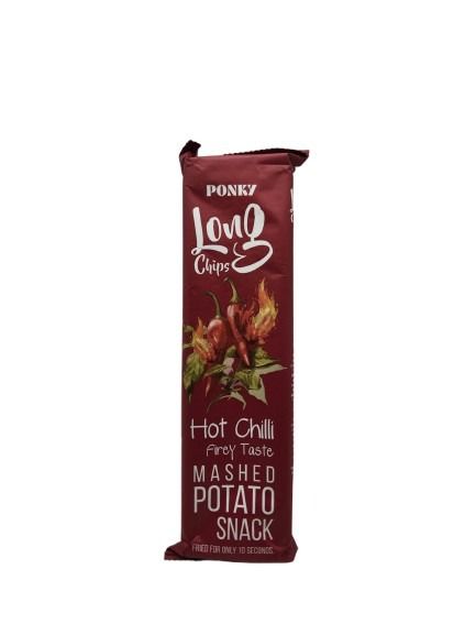 Ponky Long Chips Hot Chili Fiery Taste Mashed Potato Snack